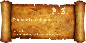 Muskovics Bodor névjegykártya